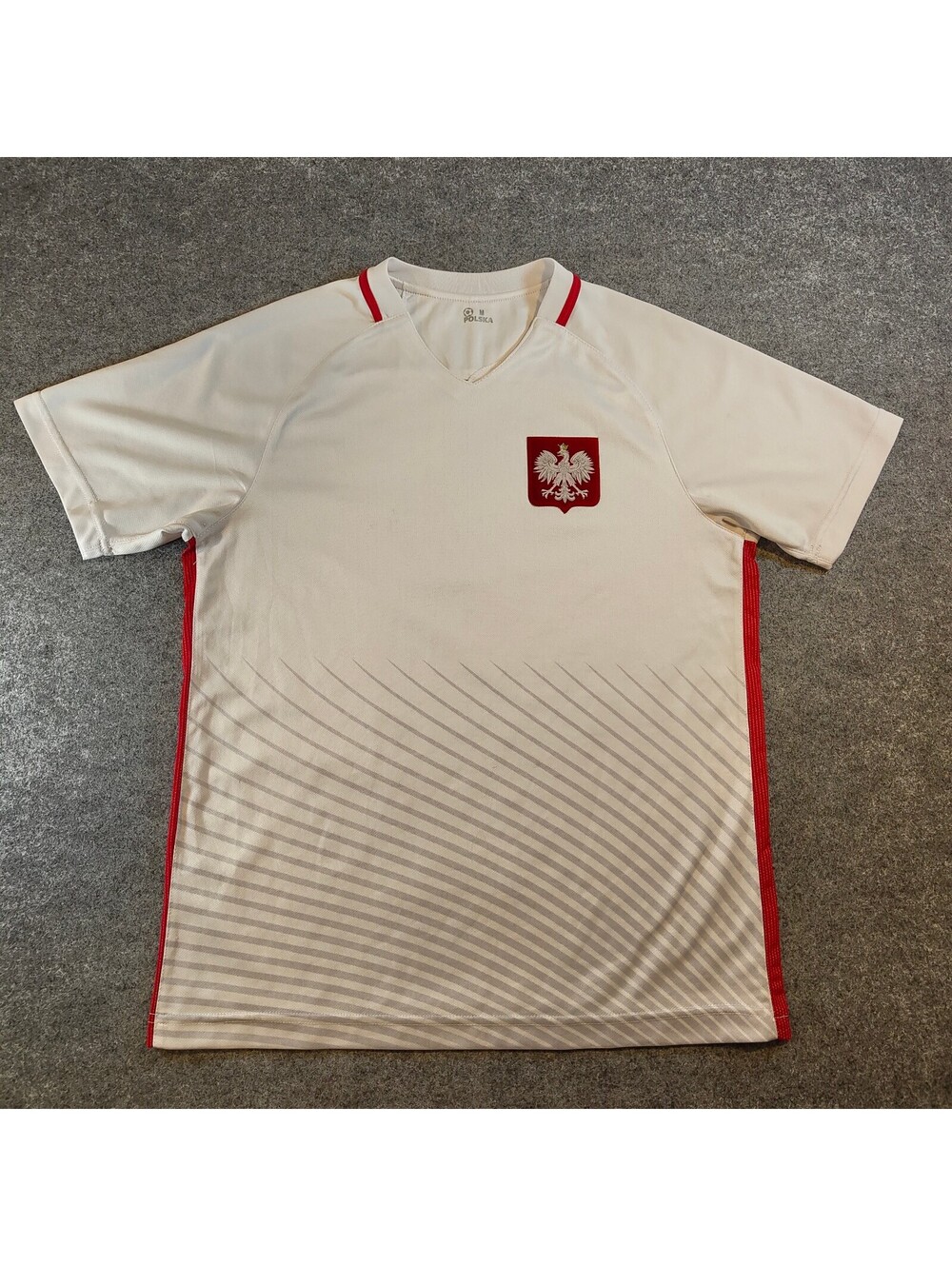 Polska National Team Soccer Jersey M White/Red Eagle Crest